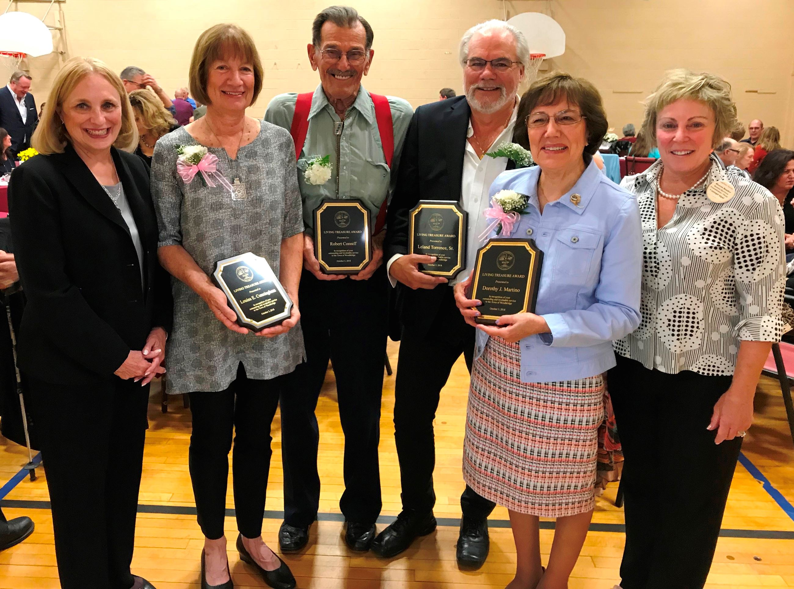 1st Selectman Beth Heller with our 2018 Award Winners and Human Services Chair Sharon Bender