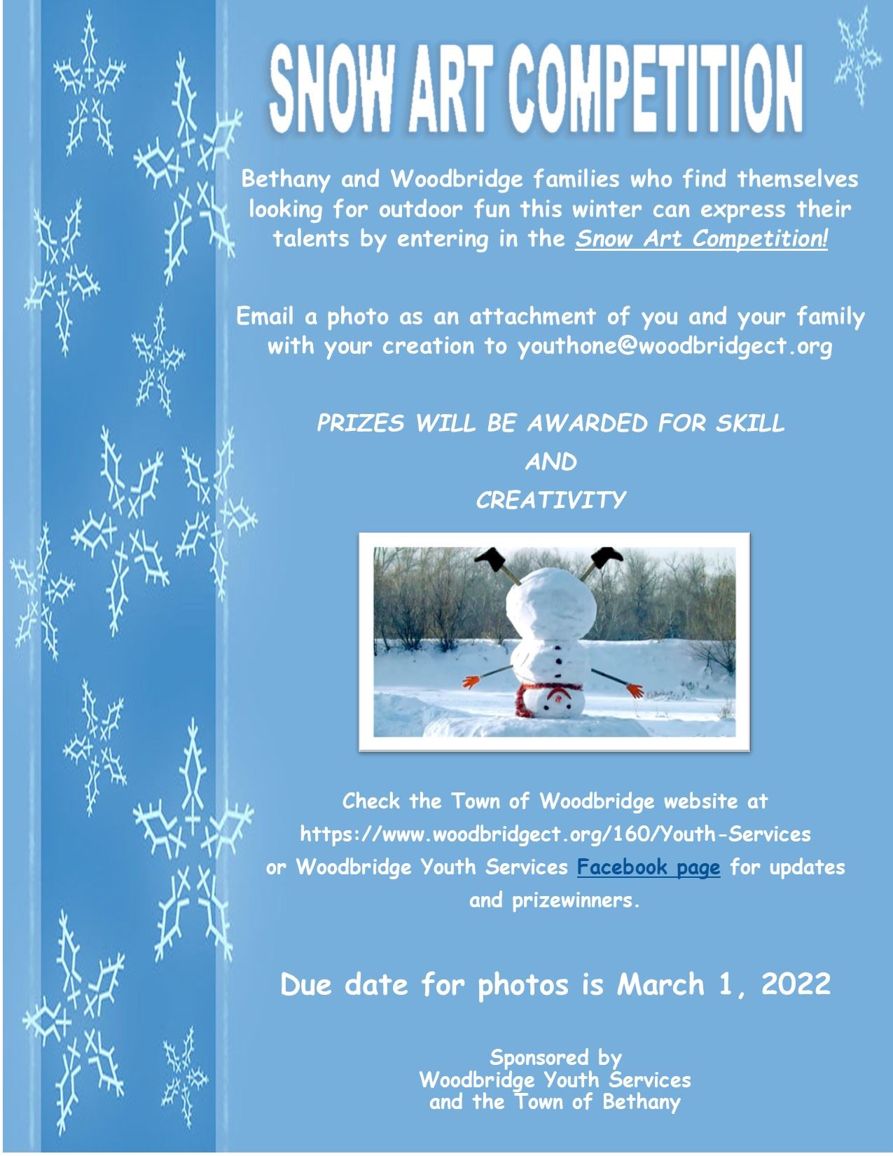 Woodbridge Youth Services Snow Art Competition 2022