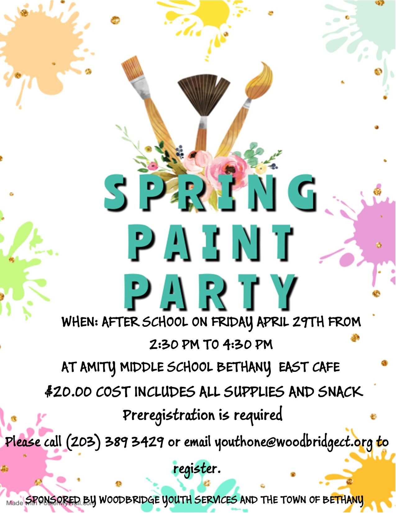 Spring paint party flyer