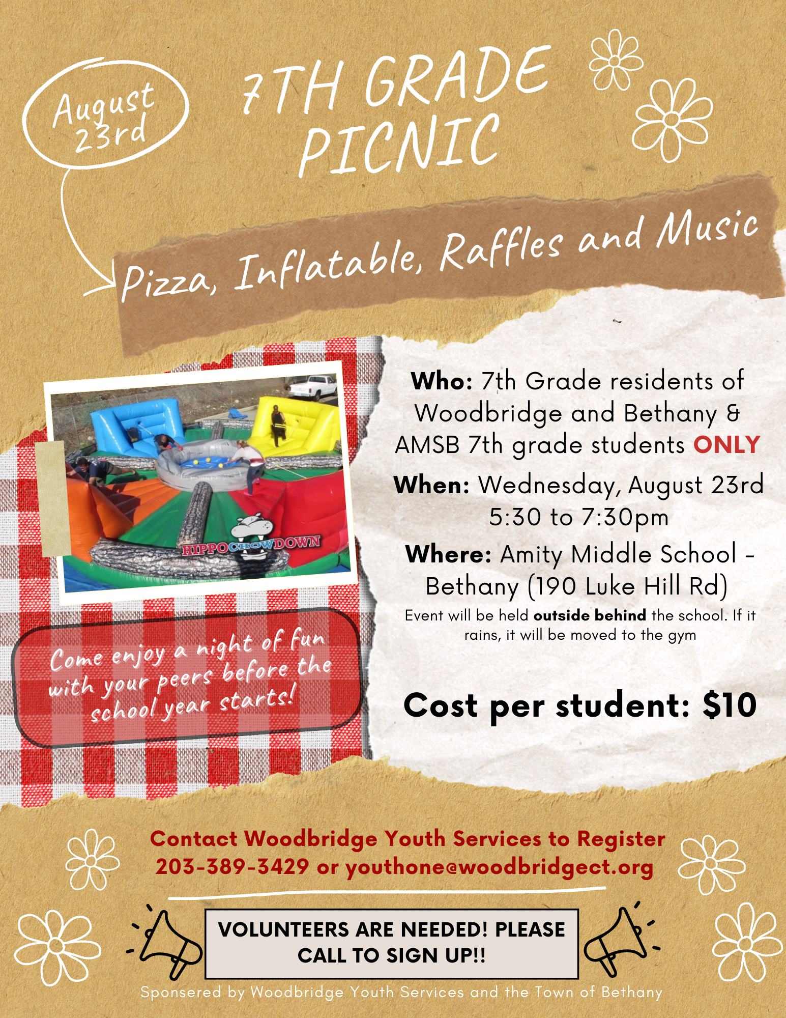 7th Grade Picnic Flyer - August 23 2023
